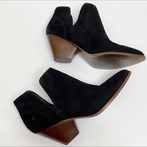FRYE Reina leather suede booties (black)
